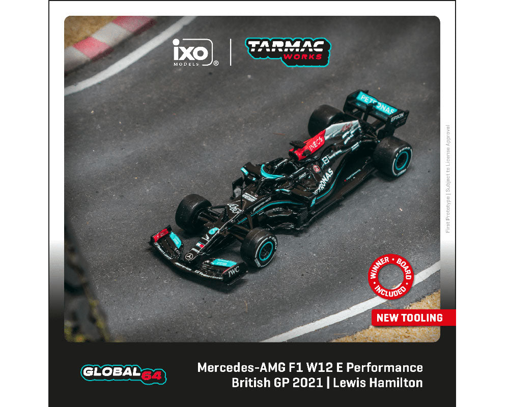 Tarmac Works 1:64 Mercedes-AMG F1 W12 E Performance British Grand Prix 2021  Winner Lewis Hamilton