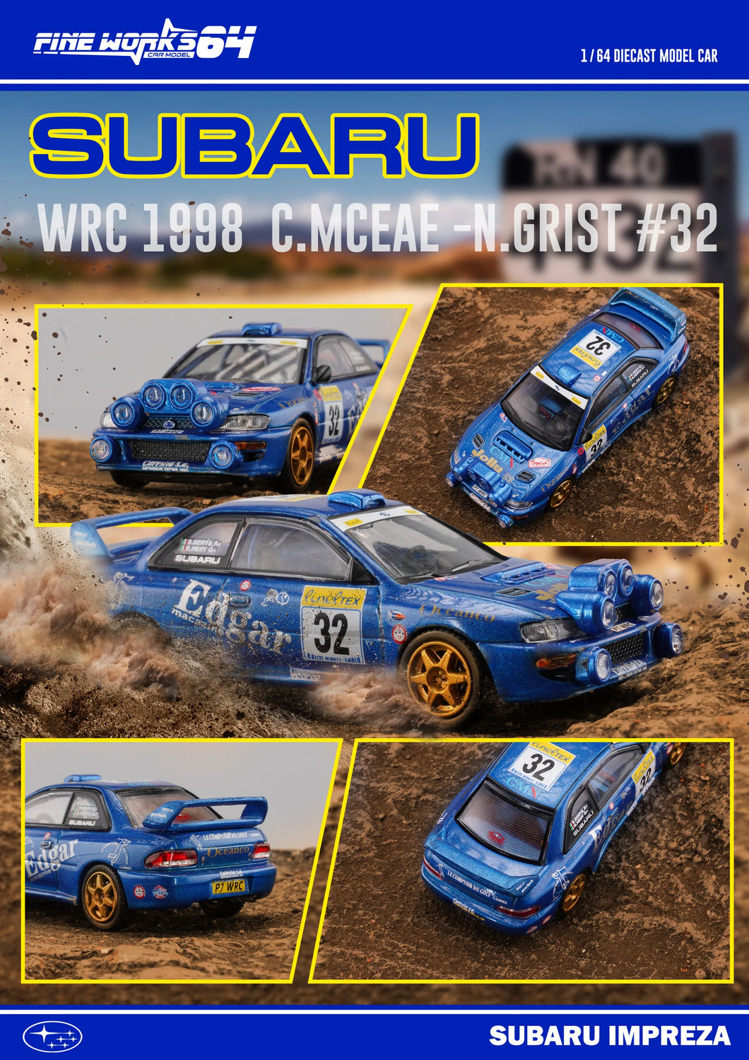 Fine works64 1:64 Subaru Impreza WRC 1998 C.MCEAE -N.GRIST #32