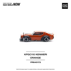 (Pre order) POPRACE 1/64 Nissan SKYLINE GT-R V8 DRIFT (KENMERI) ORANGE