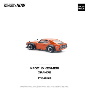 (Pre order) POPRACE 1/64 Nissan SKYLINE GT-R V8 DRIFT (KENMERI) ORANGE