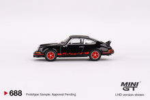 Load image into Gallery viewer, (Preorder) Mini GT 1:64 Porsche 911 Carrera RS 2.7 Black with Red Livery – MiJo Exclusives