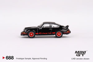 (Preorder) Mini GT 1:64 Porsche 911 Carrera RS 2.7 Black with Red Livery – MiJo Exclusives