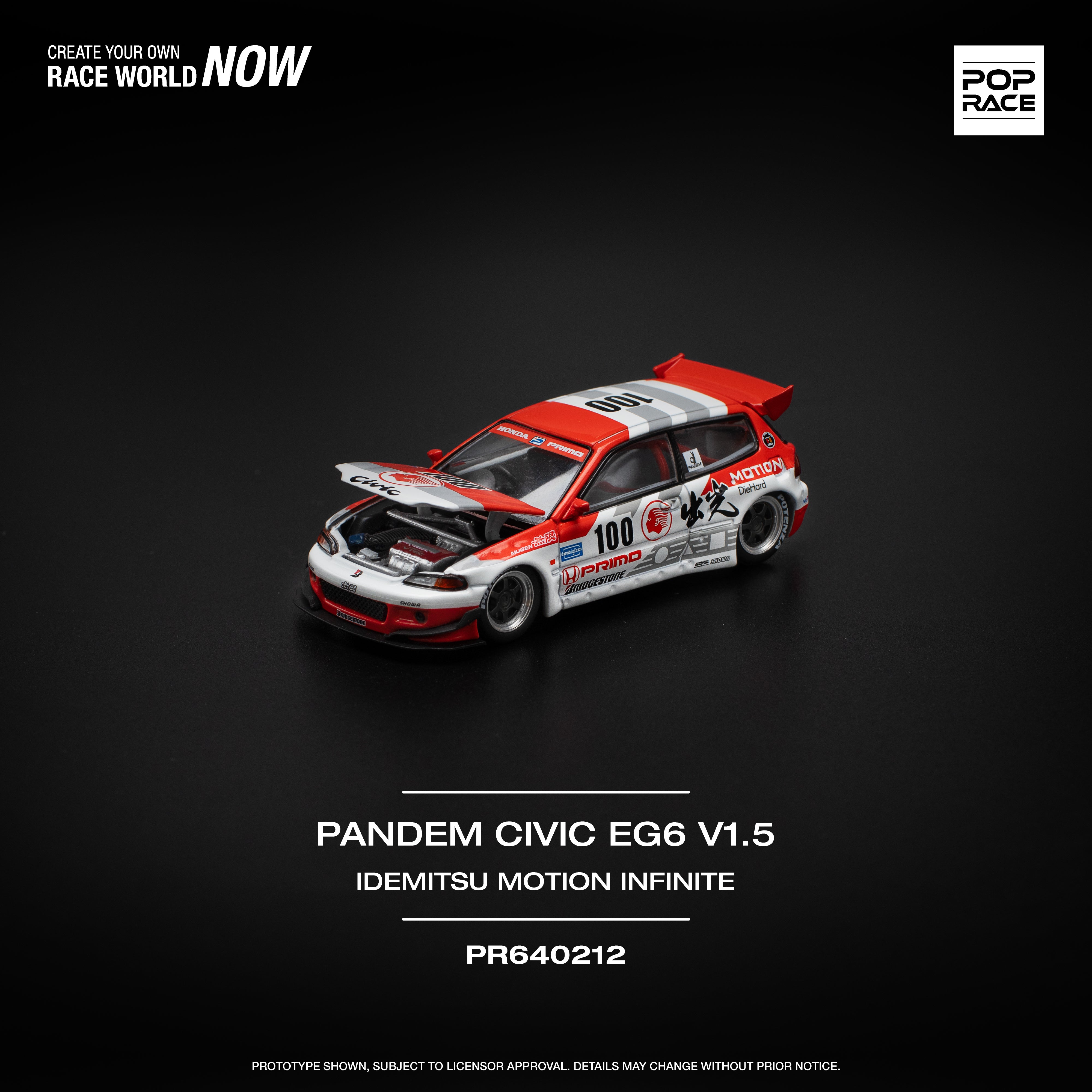 POPRACE マレーシア限定 TMCS PANDEM CIVIC EG6 POPRACE 1/64 PANDEM CIVIC EG6 v1.5 METALLIC BLUE – DiecastTalk