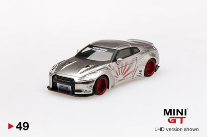 Mini GT 1:64 Nissan GTR LB R35 Satin Silver Regular box ver #49