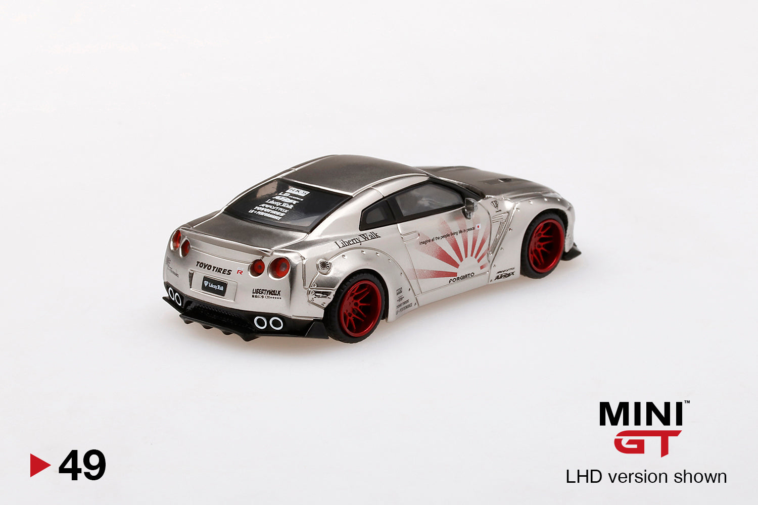 Mini GT 1:64 Nissan GTR LB R35 Satin Silver Regular box ver #49