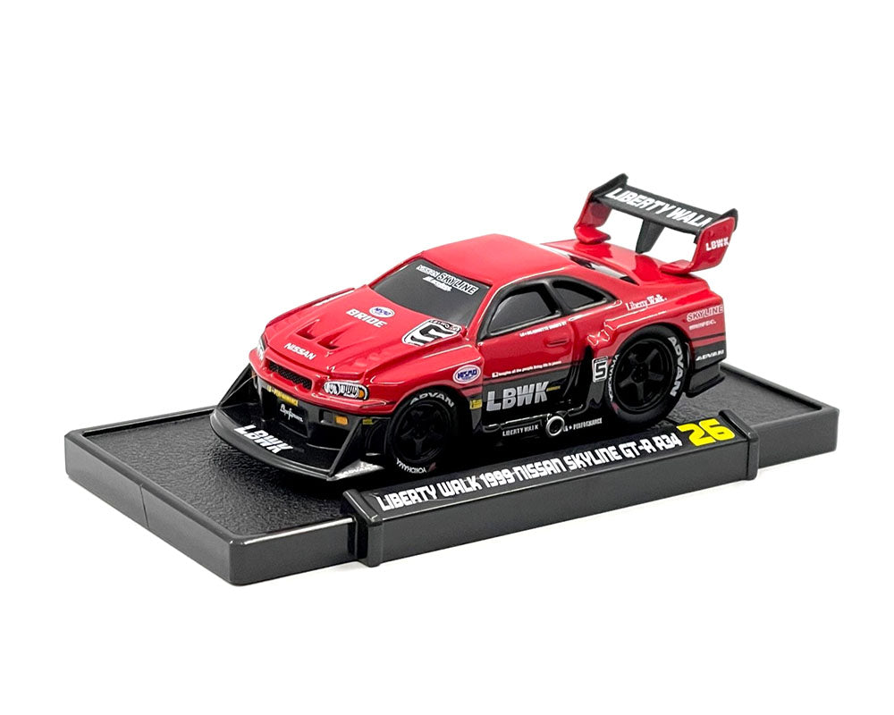 Muscle Machine LBWK Nissan GTR ER34 Silhouette Red/Black – DiecastTalk