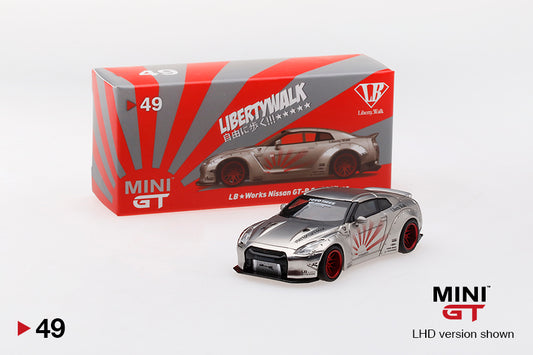 Mini GT 1:64 Nissan GTR LB R35 Satin Silver Regular box ver #49