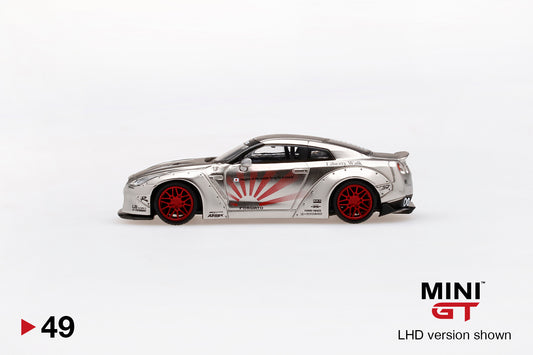 Mini GT 1:64 Nissan GTR LB R35 Satin Silver Regular box ver #49