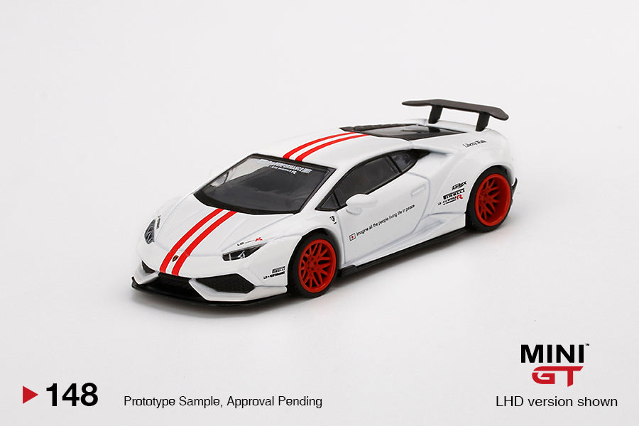 MINI GT 1:64 LB☆WORKS Lamborghini Huracán ver. 1 White w/ Red