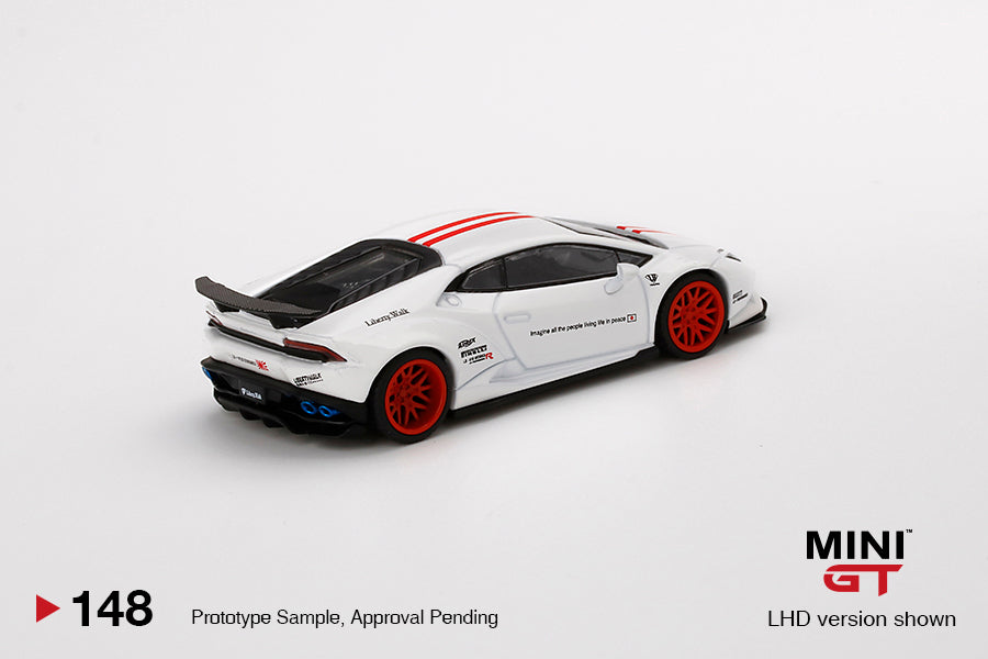 MINI GT 1:64 LB☆WORKS Lamborghini Huracán ver. 1 White w/ Red