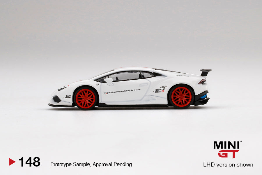 MINI GT 1:64 LB☆WORKS Lamborghini Huracán ver. 1 White w/ Red