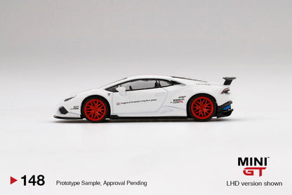 MINI GT 1:64 LB★WORKS Lamborghini Huracán ver. 1 White w/ Red Stripe #148