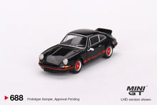 Load image into Gallery viewer, (Preorder) Mini GT 1:64 Porsche 911 Carrera RS 2.7 Black with Red Livery – MiJo Exclusives