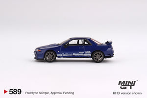 Mini GT 1:64 Nissan Skyline GT-R Top Secret VR32 – Blue Metallic – RHD – MiJo Exclusives