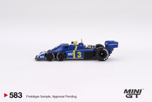 Load image into Gallery viewer, (Preorder) Mini GT 1:64 Tyrrell P34 #3 Jody Scheckter 1976 Swedish GP Winner