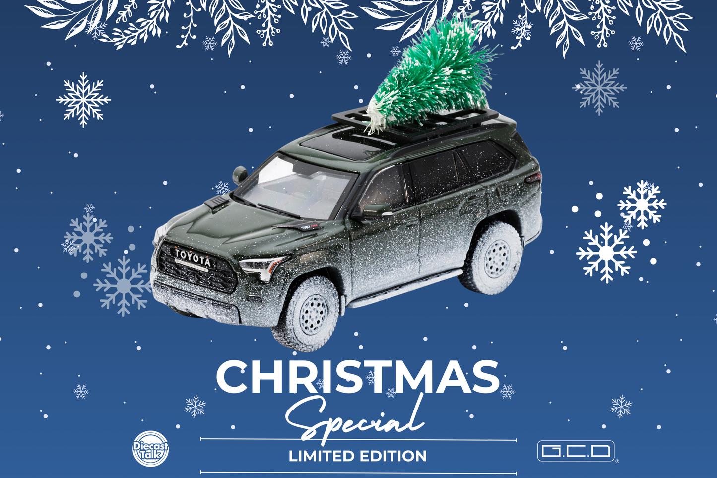 DiecastTalk x GCD 1/64 Christmas Special Toyota Sequoia TRD PRO Ornament