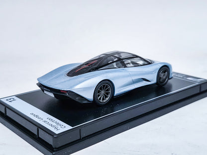 PosterCars 1/64 McLaren Speedtail Silver Blue
