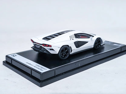 PosterCars 1/64 Lamborghini Countach LPI 800-4 White