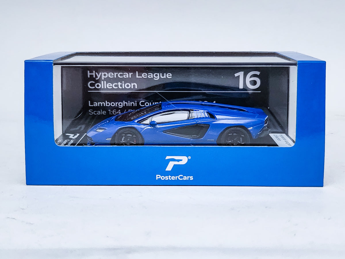 PosterCars 1/64 Lamborghini Countach LPI 800-4 Blue – DiecastTalk