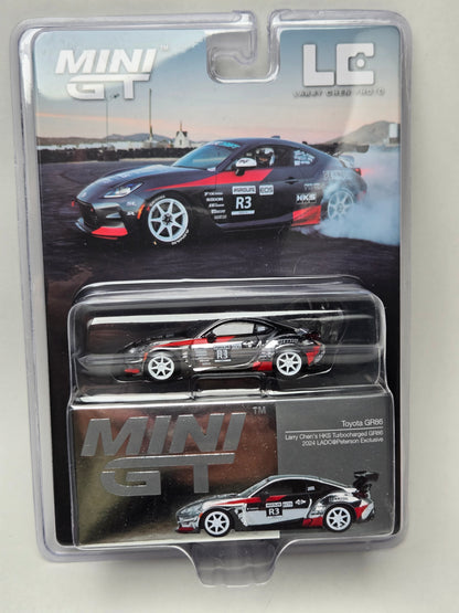 Mini GT 1:64 Toyota GR86 Larry Chen's HKS #821 LADC Petersen Exclusive Chrome