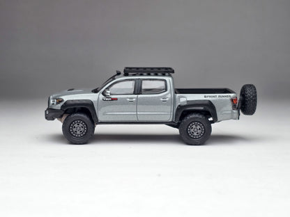 (Bundle) DiecastTalk 1/64 Toyota Tacoma Overland Cement Grey + Diorama