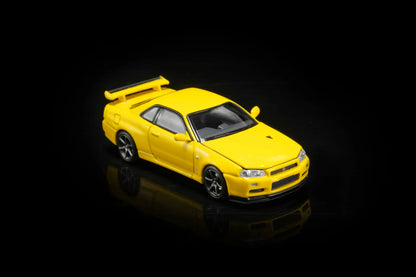 MotorHelix 1/64 Nissan Skyline GT-R R34 V-SPEC II Yellow