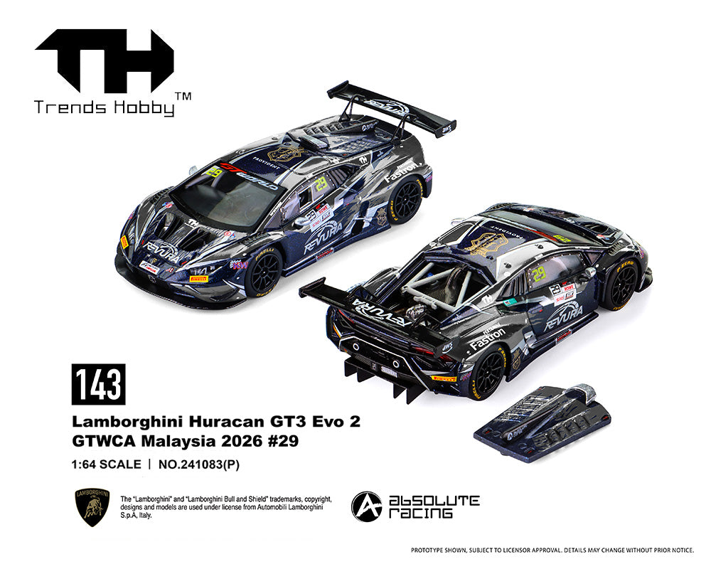 Trends Hobby 1:64 Lamborghini Huracan GT3 EVO – GTWCA Malaysia 2026 #29