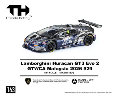 Trends Hobby 1:64 Lamborghini Huracan GT3 EVO – GTWCA Malaysia 2026 #29