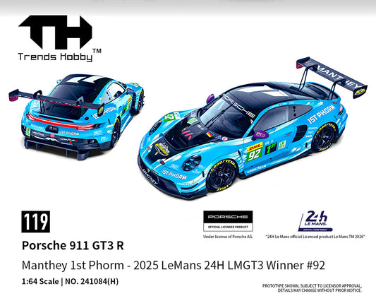 Trends Hobby 1/64 Porsche 911 GT3 R Manthey 1ST Phorm 2025 Le Mans 24H LMGT3 WINNER #92