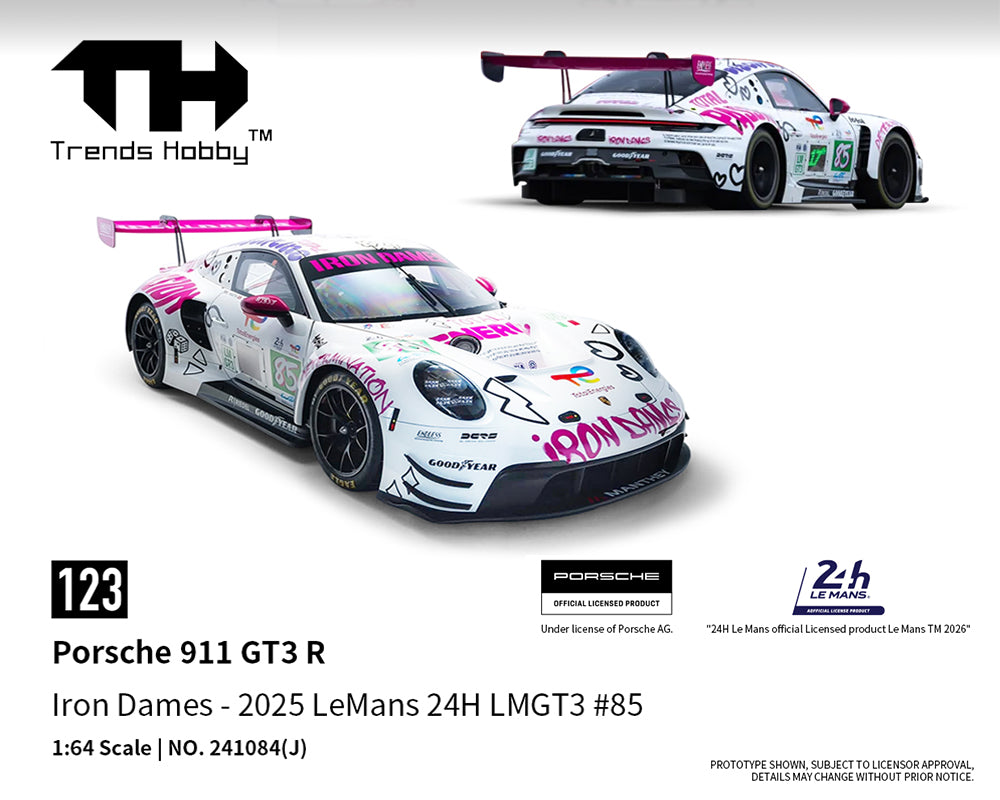 Trends Hobby 1/64 Porsche 911 GT3 R Iron Dames 2025 Le Mans 24H LMGT3 #85