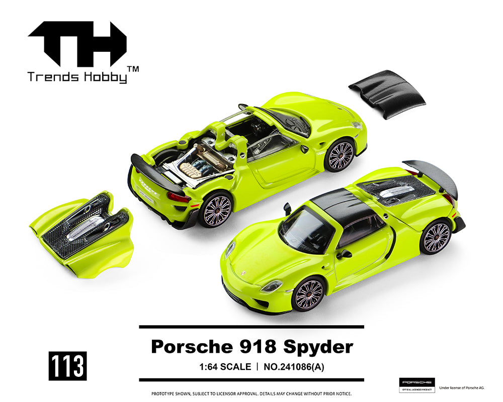 Trends Hobby 1/64 Porsche 918 Spyder – Acid Green – Limited