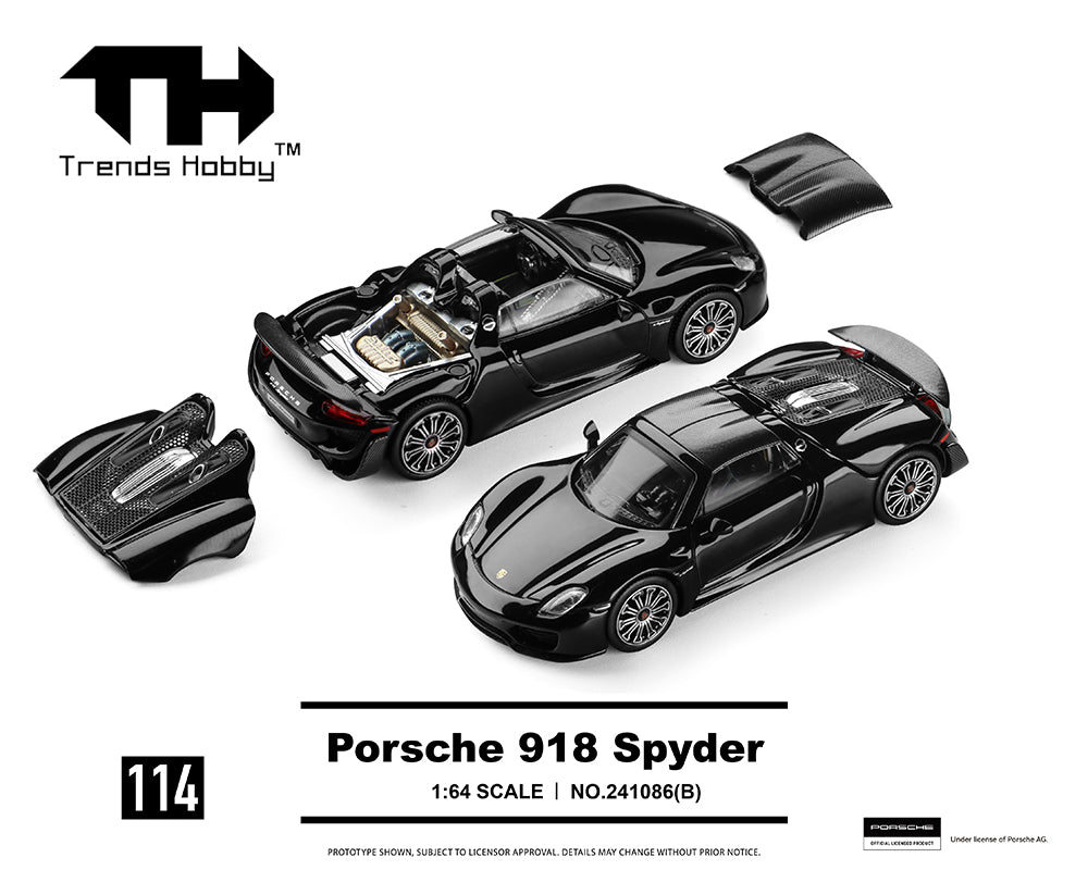 Trends Hobby 1/64 Porsche 918 Spyder – Black – Limited Edition
