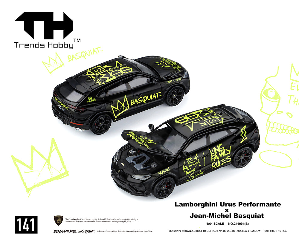 Trends Hobby 1:64 Lamborghini Urus Performance x Jean Michael Basquiat (Matte Black) – Special Edition