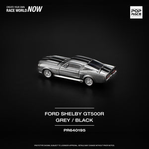 (Pre order) POPRACE 1/64 Ford 1967 SHELBY MUSTANG GT500 GREY/BLACK