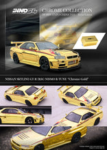 Load image into Gallery viewer, (Pre Order) Inno 1/64 NISSAN SKYLINE GT-R (R34) NISMO R-TUNE Gold Chrome