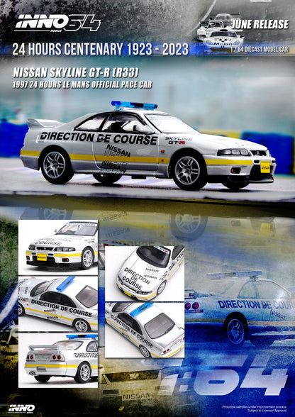 Inno 1/64 NISSAN SKYLINE GT-R (R33)  24 Hours Le Mans 1997 Official Pace Car