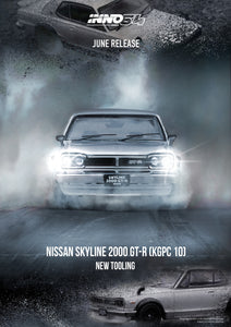 (Pre Order) Inno 1/64 NISSAN SKYLINE 2000 GT-R (KPGC10) Silver