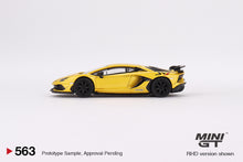 Load image into Gallery viewer, Mini GT 1:64 Lamborghini Aventador SVJ – New Giallo Orion – Mijo Exclusives