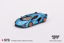 Load image into Gallery viewer, (Preorder) Mini GT 1:64  Lamborghini Sián FKP 37 Blu Aegir - Mijo Exclusive
