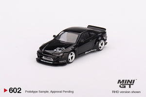 Mini GT 1:64 Nissan Silvia (S15) Rocket Bunny – Black Pearl – RHD – MiJo Exclusives