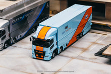 Load image into Gallery viewer, Tarmac Works 1:64 Mitsubishi Fuso Super Great GULF Racing Transporter