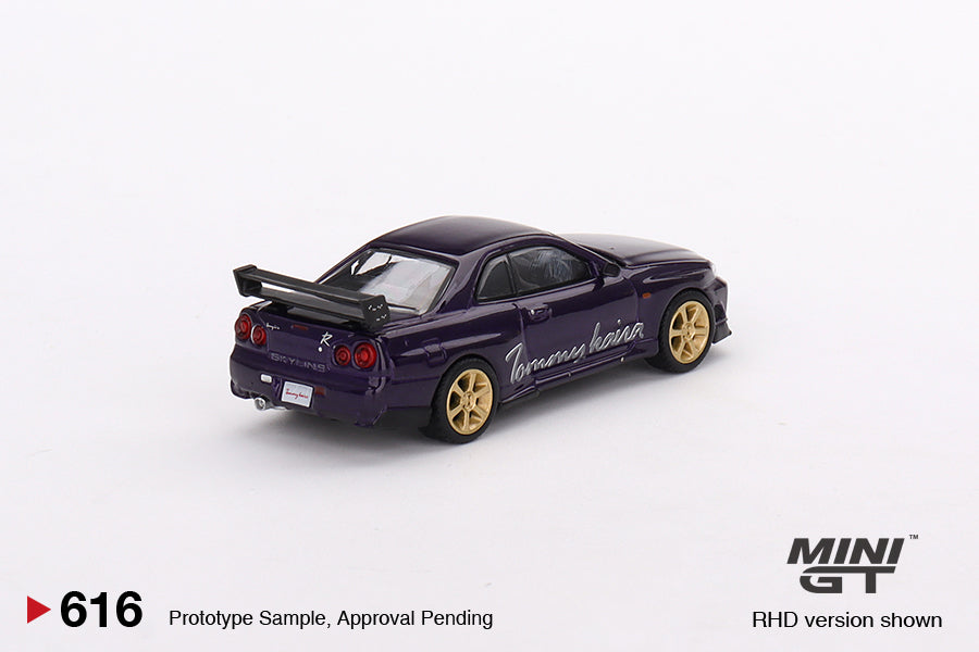 Mini GT 1:64 Nissan Skyline GT-R (R34) Tommykaira R-z – Midnight Purple- Mijo Exclusives