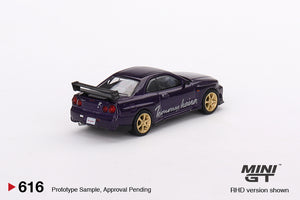 (Preorder) Mini GT 1:64 Nissan Skyline GT-R (R34) Tommykaira R-z – Midnight Purple- Mijo Exclusives