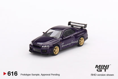 Mini GT 1:64 Nissan Skyline GT-R (R34) Tommykaira R-z – Midnight Purple- Mijo Exclusives
