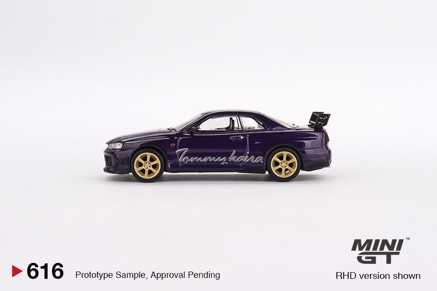Mini GT 1:64 Nissan Skyline GT-R (R34) Tommykaira R-z – Midnight Purple- Mijo Exclusives