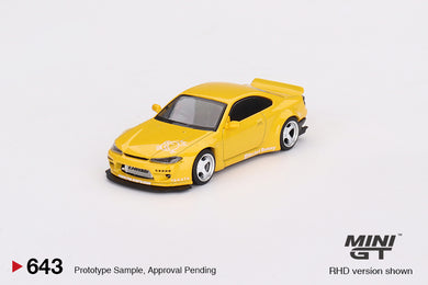 (Preorder) Mini GT 1:64 Nissan Silvia (S15) Rocket Bunny – Bronze Yellow – MiJo Exclusives