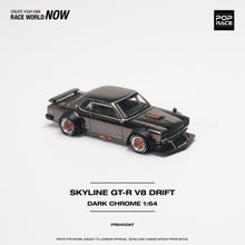 Load image into Gallery viewer, POPRACE 1/64 Nissan SKYLINE GT-R V8 DRIFT (HAKOSUKA) Black Chrome