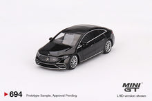 Load image into Gallery viewer, (Preorder) Mini GT 1:64 Mercedes-Benz EQS 580 4MATIC – Black – MiJo Exclusives