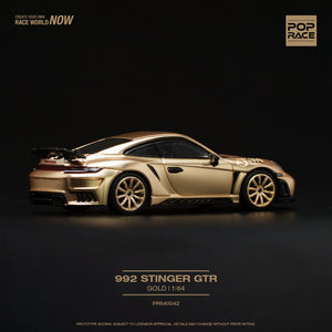 (Pre order) POPRACE 1/64 Porsche 992 Stinger GTR - Gold