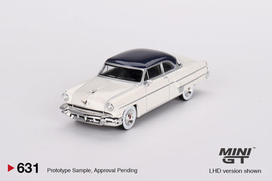 (Preorder) Mini GT 1:64 Lincoln Capri 1954 – Arctic White / Atlantic Blue- Mijo Exclusives